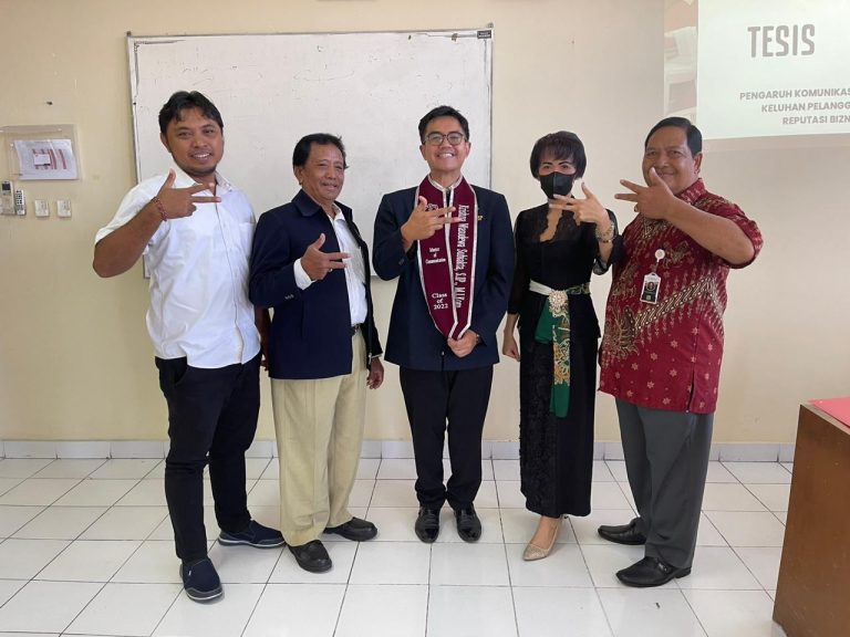 Ujian Tesis Mahasiswa Program Magister Ilmu Komunikasi Hindu UHN I Gusti Bagus Sugriwa: Krishna Wasudewa Subiakta Teliti Pengaruh Komunikasi Pemasaran dan Keluhan Pelanggan terhadap Reputasi Biznet di Bali