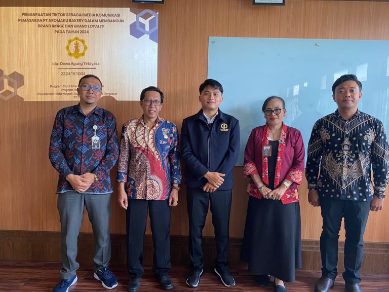 Ujian Proposal Penelitian Program S2 Ilmu Komunikasi Hindu Universitas Hindu Negeri I Gusti Bagus Sugriwa Denpasar: Pemanfaatan Tiktok dalam Pemasaran PT Aromaku Bakery