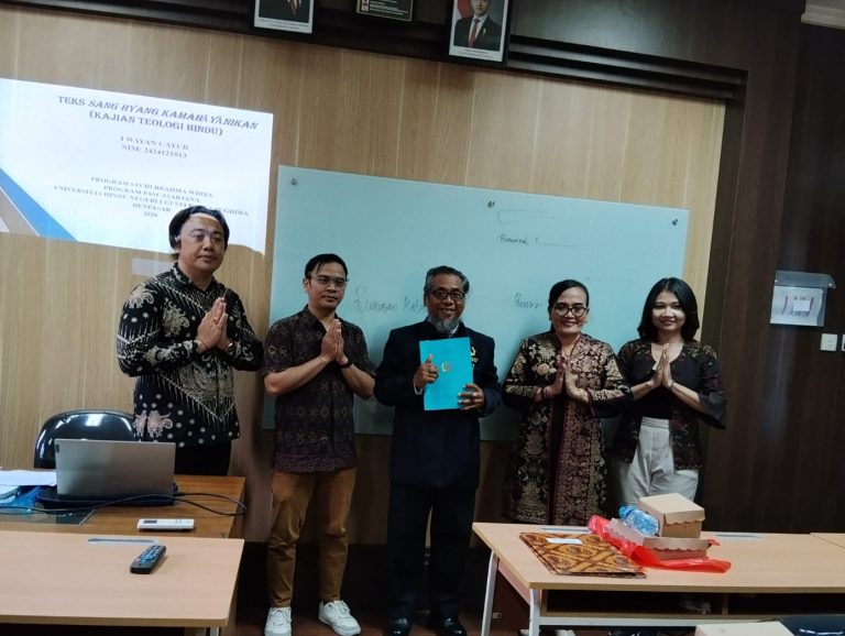 Kupas Esensi Teologi Hindu Naskah Kuno, Mahasiswa S2 UHN Sugriwa I Wayan Catur Sukses Seminar Hasil Tesis